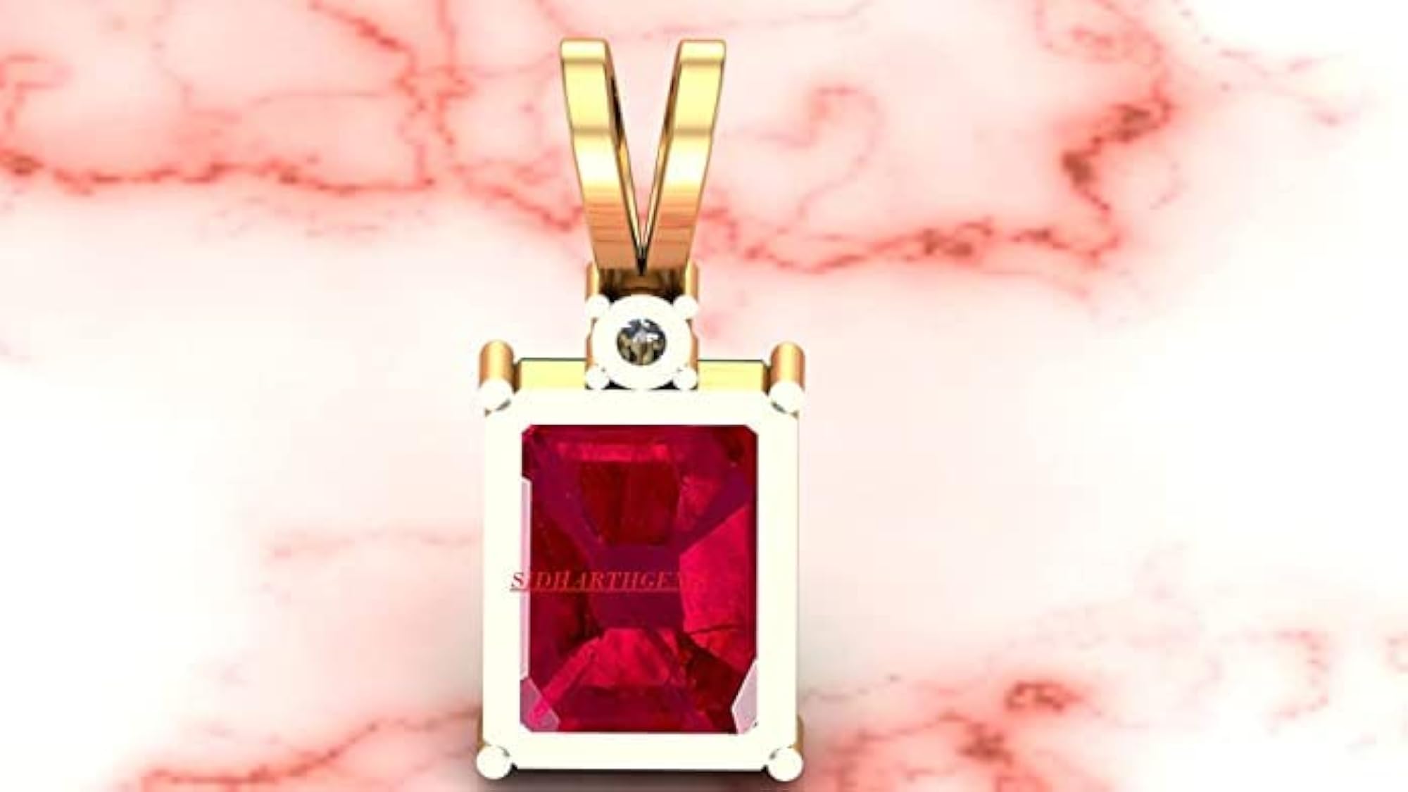 Certified 13.25 Ratti A+ Quality Natural Ruby Manik Gold Plated Pendant